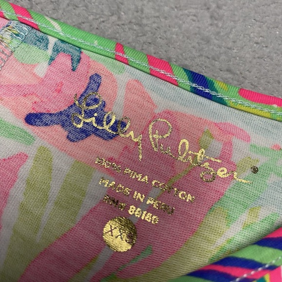 Lilly Pulitzer‎ Island Time Dress XXS Palms Colorful Island Time Pima Shift - Picture 2 of 7